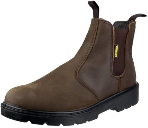 Amblers Safety Unisex FS128 Hardwearing Pull On Safety Dealer Boot, Brown