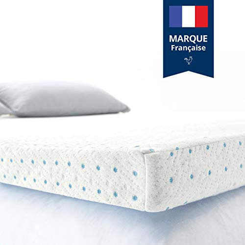 ViscoSoft - Surmatelas 80 x 200 Gel, Surmatelas Rafraichissant Memoire de Forme 5cm, Effet Frais et Relaxant, Housse Bambou Lavable & Amovible, Surmatelas Gel Confort Moelleux (80 x 200 x 5 cm)