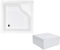 VBChome Acryl-Duschwanne mit Sitz Quadrat 80 x 80 cm Schürze tief + Ablaufgarnitur fi50 Duschtasse