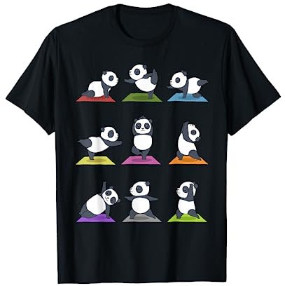 Panda Yoga T-Shirt Lustige Pandas in Yoga Posen Sport Shirt T-Shirt