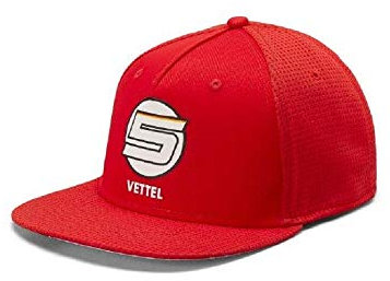 Branded Sports Merchandising B.V. Offizielle Formula 1 Merchandise - Ferrari - Driver Kappe - Vettel - Flat Brim Kappe - Red