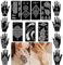 XMASIR 15 Blatt Tattoo Henna Schablonen Kit, Schwarz Temporäre Tattoo Schablonen Indischer Airbrush Tattoos Aufkleber für Hand Arm Körperbemalung