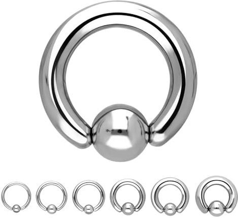 Treuheld® Klemmring Piercing BCR Ring - Silber - Edelstahl/Chirurgenstahl - Dick & Groß - Klemmkugelring - 2x6mm