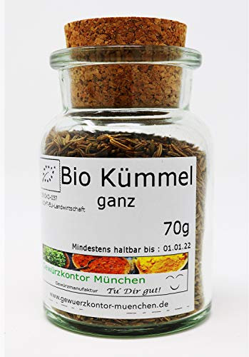 Bio Kümmel ganz 70g Glas Gewürzkontor München