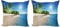 ABAKUHAUS Wendekreis Dekokissen Kissenbezug 2er Pack, Suuny Ozean Palmen, Modern Accent Doppelseitiger Digitaldruck, 60x60, Grün und Weiß