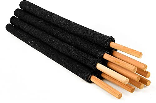 KUNSTIFY Wachsfackeln | 10 Stück mit 45 min Brenndauer Wachs Fackeln mit Handschutz Erwachsene Kinder Wanderung, Fackel Feuerfackel Feuer Garten Laterne Nachtwanderung Lagerfeuer Feuerwerk Outdoor