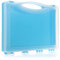 COM-FOUR® Mehrzweckbox mit Griff – verschließbarer Kunststoffkoffer 25x16x3,5 cm – Werkzeug-Organizer, Kleinteilebox, Köderbox, Bastel- & Dübelbox zur Aufbewahrung (Hellblau)