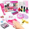 Geek Cheers Nail Polish Set for Girls, Art Kit Kids with Fun Dusting Pen/Nail Dryer/Eyeshadow/False - Washable Makeup Best Gift Birthday/Party (Without Batteries）