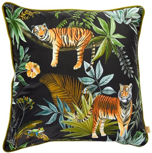 Evans Lichfield Dschungel-Tiger-Kissenbezug, Schwarz, 43 x 43cm