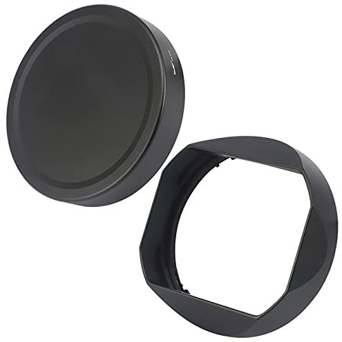 Haoge Pare-soleil à baïonnette carré en métal pour Sony FE 35 mm F1.4 GM FE 50 mm F1.4 GM (avec capuchon avant en métal) remplace Sony FE35 mm F1.4 GM Hood ALC-SH164