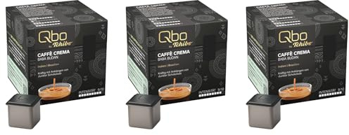 Tchibo Qbo Caffè Crema Baba Budan Premium Kaffeekapseln, 81 Stück - 3x27 Kapseln (Caffè Crema, Intensität 09/10, kräftig, Noten dunkler Schokolade), nachhaltig & aus 70% nachwachsenden Rohstoffen¹