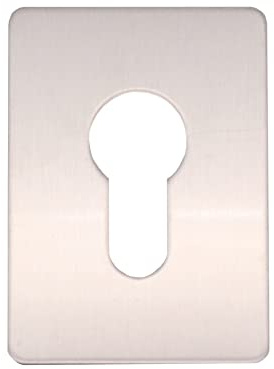 Repair Escutcheon Key Hole Cover Plate Euro Profile Self Adhesive Fix Satin Stainless Steel 65 x 47mm
