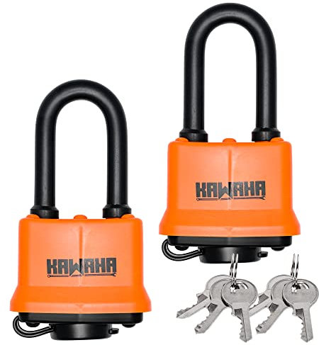 KAWAHA 91/40L-2P Wasserdichte laminierte Vorhängeschlösser mit Schlüssel (robuste Vorhängeschlösser, Anti-Schnitt, Hof, Outdoor & Indoor
