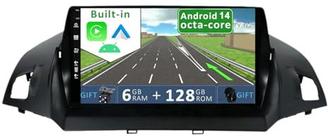 YUNTX [6GB+128GB] Android 15 2 Din Autoradio für Ford Kuga Escape C-max (2013-2017)-[Eingebautes CarPlay/Android Auto/DSP]-mit Kamera&MIC-Unterstützung DAB/Lenkradsteuerung/MirrorLink/WLAN/USB/4G