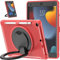 Visaccy Custodia per iPad 9/8/7 Generazione 10.2 pollici, Slim Silicone TPU Bumper Armatura Custodia antiurto con supporto girevole, portamatite, rosso