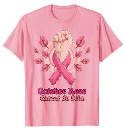 Ruban Rose Cancer du Sein Octobre Rose Femme Octobre Rose T-Shirt