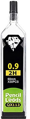 0.9mm 2H Bleistiftminen, Bruchfeste Bleistiftmine für Automatische und Mechanische Bleistifte 30 pro Tube, 1 Röhren (30 Stück)