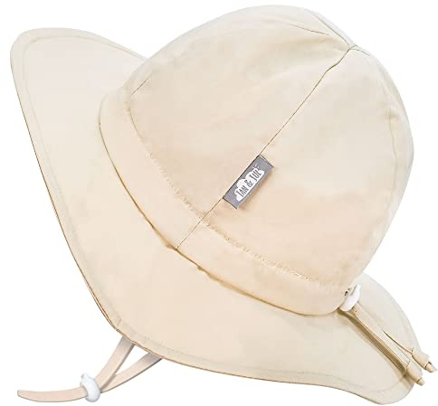 Jan & Jul Sombrero de Sol bebé 100% algodón con protección UV (Talla: 0-6 Meses, Arena)