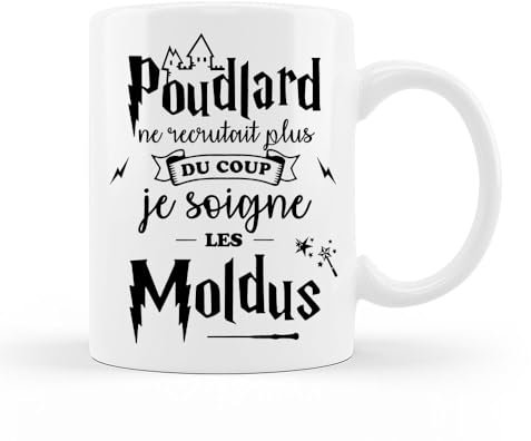 Encre et créations Mug céramique - Poudlard ne recrutait plus, du coup je soigne les Moldus - cadeau anniversaire