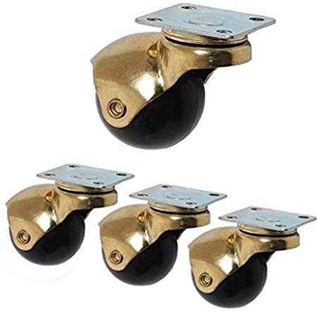 BOSUGE, Kugellenkrollen 4 × Lenkrollen, 1,5 Zoll/2 Zoll goldene Möbelrollen, Ersatzrollen for 360-Grad-Plattenmöbel, glatt und ausreichend, Kugellager (Color : As Shown, Size : 1.5in)