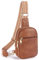 Telena Bauchtasche Damen Brusttasche, Crossbody Bag Kunstleder Umhängetasche Klein Schultertasche für Frauen Sling Bag,Braun
