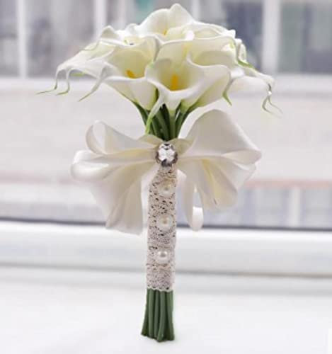 MUNACRAFT Gelb Weiß Calla Braut Brautstrauß Hochzeit Hochzeit Hochzeit im Freien Hochzeit Braut Brautjungfer Blumen-Foto Farbe