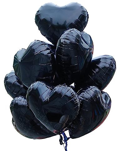 20 Stück schwarz Herzballons Valentinstag 18 Zoll Herzform Heliumballons,Herz Luftballons,Braune Aprikose Love Luftballons,Herz Luftballon
