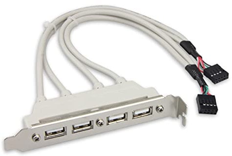 CY 4 Ports USB 2.0 Female to Motherboard 9pin 10Pin Header Cable with Bracket PCI-E