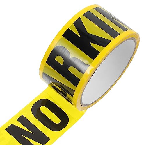 Operitacx 50m Roll of Black Yellow Caution Tape Warning Decal Adhesive Safety Sign No Parking Barrier Tape Easy Application
