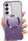 Phoona Cover Magnetica per Samsung Galaxy S23, Glitter Custodia Compatibile con MagSafe, Anti Graffi, Non Ingiallente, Protezione Completa Case Samsung S23 5G, con 2 Vetro Temperato, Viola