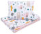 Bellochi Kinderbettwäsche 100x135 aus 100% Baumwolle, Kinderbettdecke 100x135 Set mit Kissen, Kinderdecke 100x135 weich und atmungsaktiv - Wald