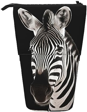 XVBCDFG Teleskop Federmäppchen Billiard Stand Up Bleistift Tasche Tragbare Bleistift Tasche Pop Up Bleistift Halter Make-up Tasche für Urlaub Geschenk, zebra, Einheitsgröße, Federmäppchen