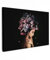 MuchoWow© Bild auf Leinwand Groß 120x80 cm XXL Schlafzimmer Bilder Wand Deko Wohnzimmer Modern Wanddeko Bilderwand Geschenk Frau - Kunst - Blumen - Schwarz - Rosa
