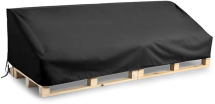 Gutekissen® Abdeckung für Palettenkissen, Abdeckung für Palettenmöbel, Abdeckhauben für Palettenbank, Abdeckung für Palettensofa, Wasserdicht,Anti-UV Paletten Sofa Schwarz (Rechteckig (246x97/64cm))