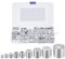 sourcing map Aluminium-Crimp-Drahtseil-Stopphülse, 9 Größen, 3/64 Zoll, 1/16 Zoll, 5/64 Zoll, 3/32 Zoll, 1/8 Zoll, 5/32 Zoll, 3/16 Zoll, 1/4 Zoll, 5/16 Zoll, runde Hülse für Drahtseilkabel, 220 Stück