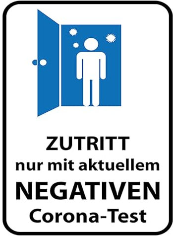 Blechschild 30x40 Zutritt negativen Corona Test Wand Deko Cafe Sammler Geschenk