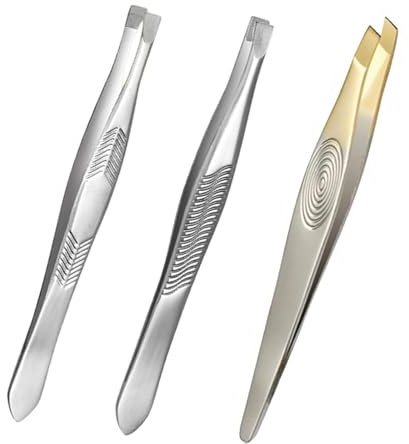 3 Pièces Pince a Epiler,Pince a Epiler Sourcils,Pince a Epiler Professionnelle,pince a epiler acier,avec Revêtement Antidérapant,pour Enlèvement des Poils Incarnés,Les Cils,Poils de Barbe