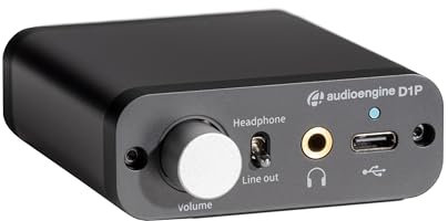 Audioengine D1P Portable Headphone Amplifier and 32 Bit DAC - Audio Switcher for Desktop Gaming and Music lovers