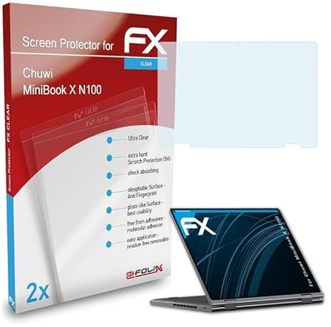 atFoliX Schutzfolie kompatibel mit Chuwi MiniBook X N100 Folie, ultraklare FX Displayschutzfolie (2X)