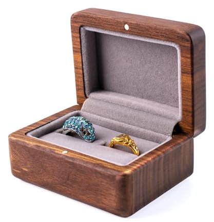 IRIVER BLANK Schwarze Walnussholz-Uhrenbox – Massivholz-Aufbewahrungsbox für Herren-Armbanduhren, Vintage-Geschenk, eleganter und langlebiger Organizer