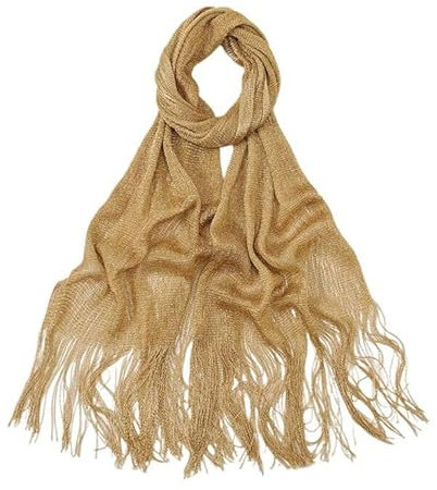 Clyhon 1 Stück Stola Für Abendkleid Stola Damen Festlich Spitzenschal Mit Fransen Frauen Braut Hochzeit Schal（Gold）