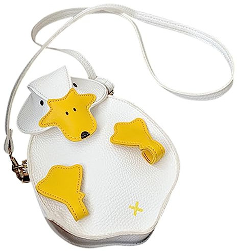Holibanna Kleine Crossbody Umhängetasche Damen Pu Polyester Leicht Kleine Aufbewahrungstasche Mit Reißverschluss Niedliche Cartoon Ente Schultertasche Für Alltag Reise Büro