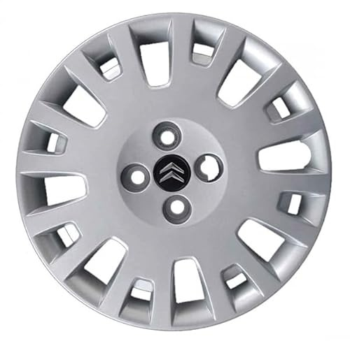 Set mit 4 Radkappen für Citroen Nemo – Durchmesser 38,1 cm – mit Chrom-Logo – kein Original