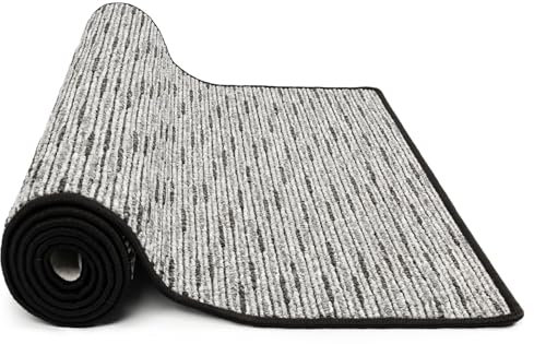 KARAT Teppich Läufer Geneva - Teppichläufer auf Maß - Meterware - Flurteppich - Küchenläufer - Teppich für Küche, Flur & Wohnzimmer (100 x 250 cm, Anthrazit)