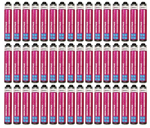 dubaust MSP24 Lot de 48 mousses de construction, 750 ml, pour pistolet à mousse, mousse de remplissage, haute isolation phonique, isolation thermique, isolation thermique B2, 750 ml