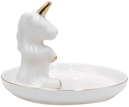 MOSSTYUS Badezimmer-Schmucktablett, Ringhalter, Schmuck-Organizer, Ohrringe, Aufbewahrungsbox, Geschenk für Geburtstag, Weihnachten, Hochzeit, Einhorn 2#