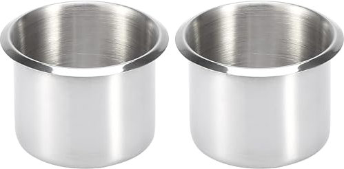 Yerleomit 2 Stück Edelstahl Getränkehalter Tisch Universal Getränkehalter Boot Tischbecherhalter Marine Boat Becherhalter Cup Holder für Pokertisch Couch 68x55mm