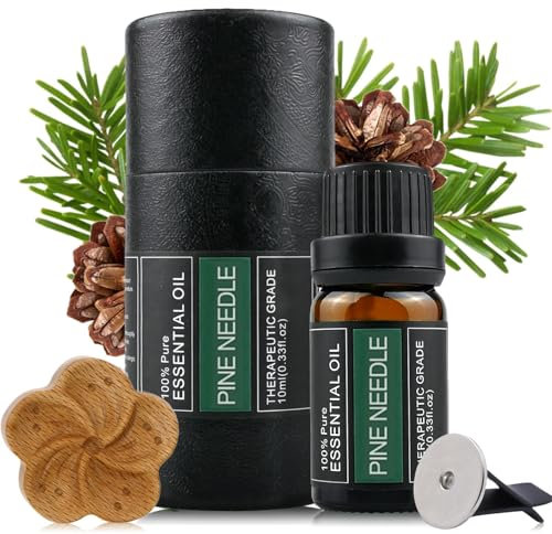 100% Natürlich Zirbenöl Auto Lufterfrischer mit Buchenholz Zirbenduft Duftöle Zirbenholz Essential Oils Auto Innenraum Deko Ideal Für Aromatherapie-Diffusor Diffusorstein Aromatherapie-Brenner(10 ml)