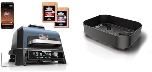 Ninja Woodfire Pro Connect XL Elektrischer BBQ Smoker Grill & Woodfire Combo Crisper Korb, kompatibel mit Ninja Woodfire Elektrogrill für den Außenbereich, offizielles Ninja-Zubehör XSKCRISPBTEUK