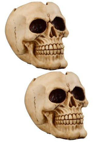 BESPORTBLE 2st Schädeltopf Blumentopf Mit Menschlichem Schädelkopf Halloween-servierschüssel Skelett Blumentopf Schädel-Statue-skulptur Zuckerschüssel Skelett-dekor Kaktus-pflanzgefäße Harz